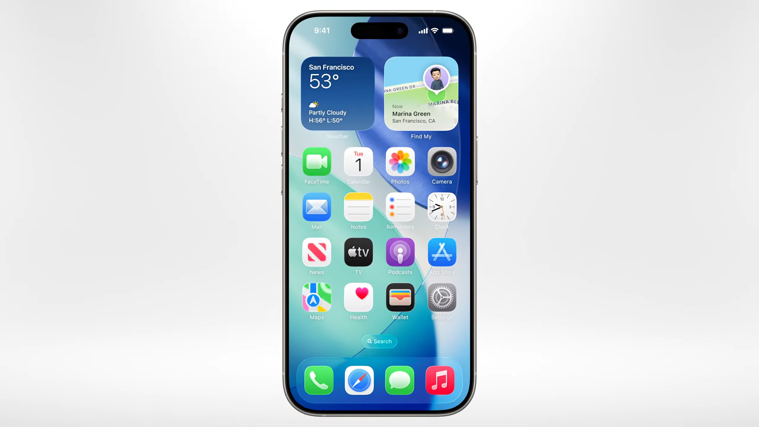 Picture of the homescreen of iOS 26