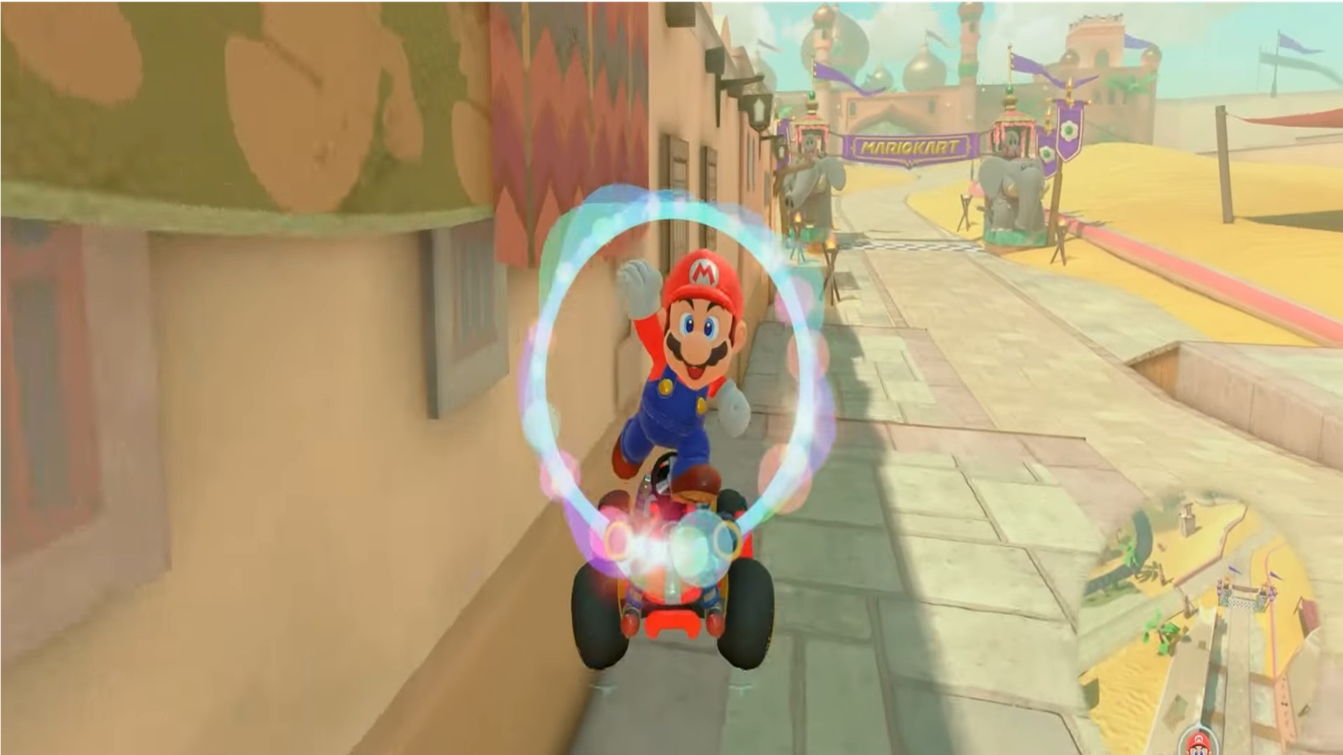 Mario just before a successful Wall Ride. (Source: Nintendo)