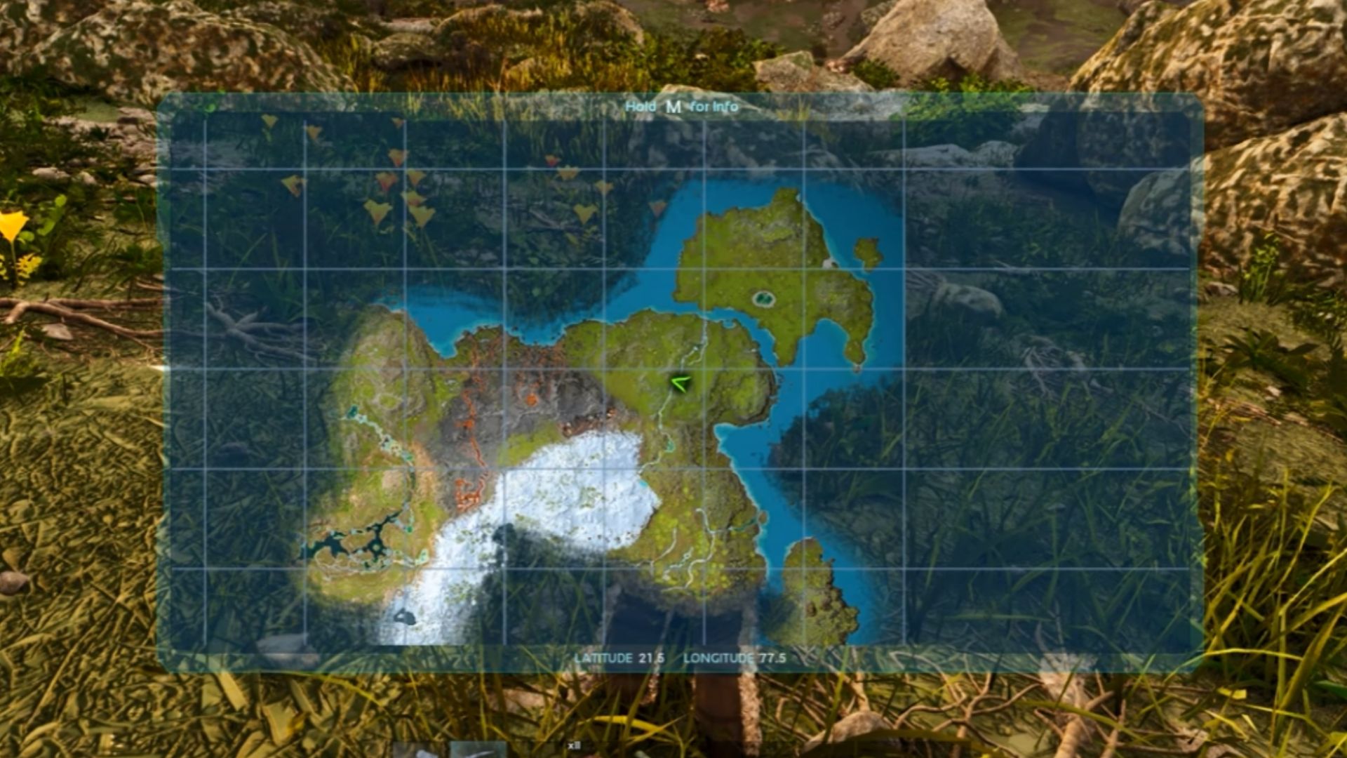 Head to these coordinates (Source: Studio Wildcard, @HeRo2u2/YouTube)
