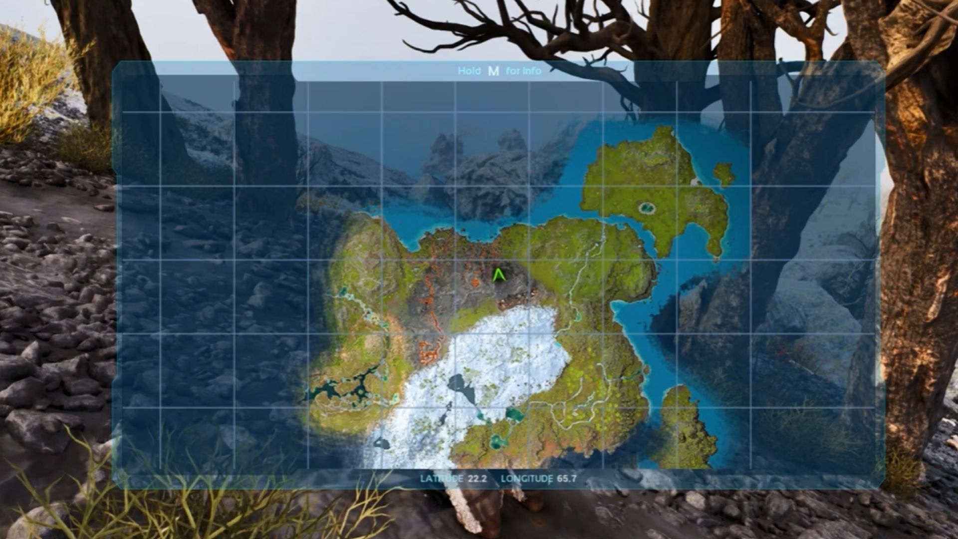 Head to these coordinates (Source: Studio Wildcard, @HeRo2u2/YouTube)