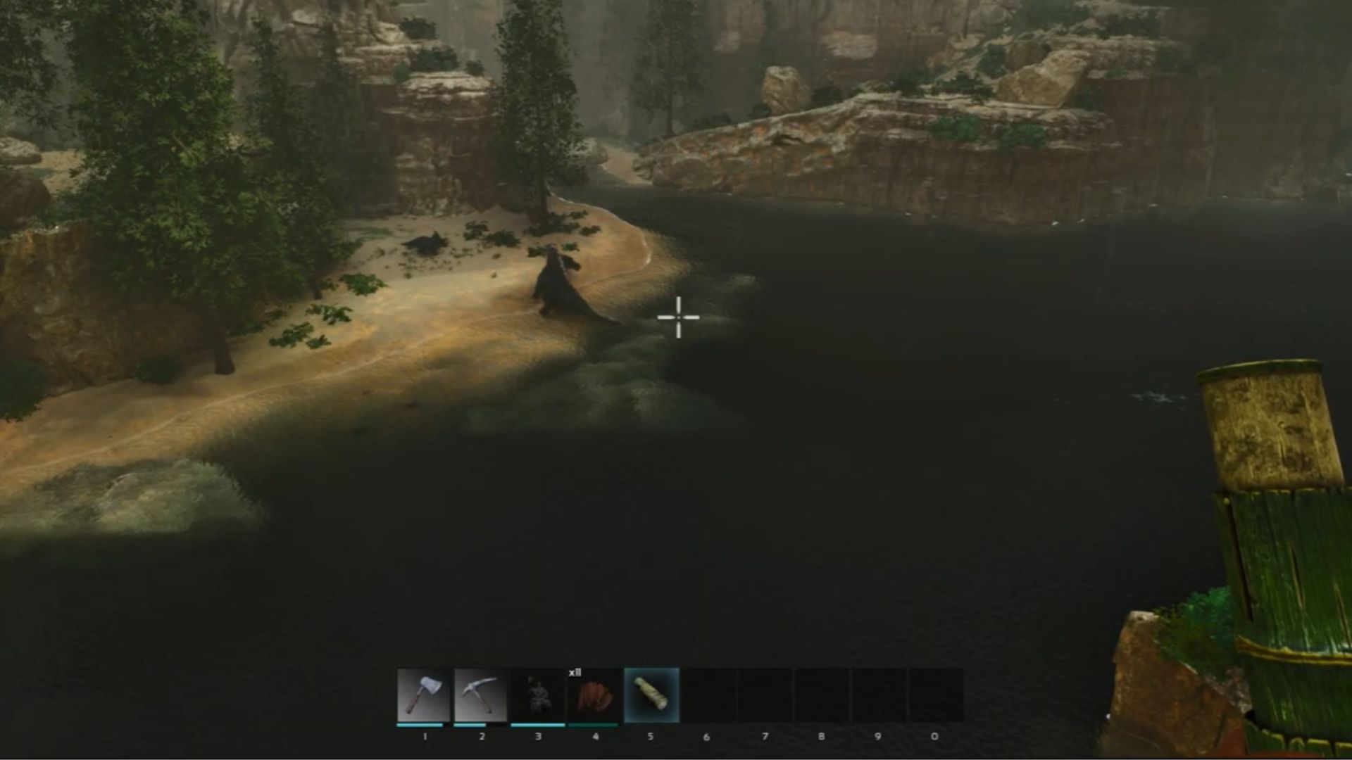 The Spino is in the water (Source: Studio Wildcard, @HeRo2u2/YouTube)