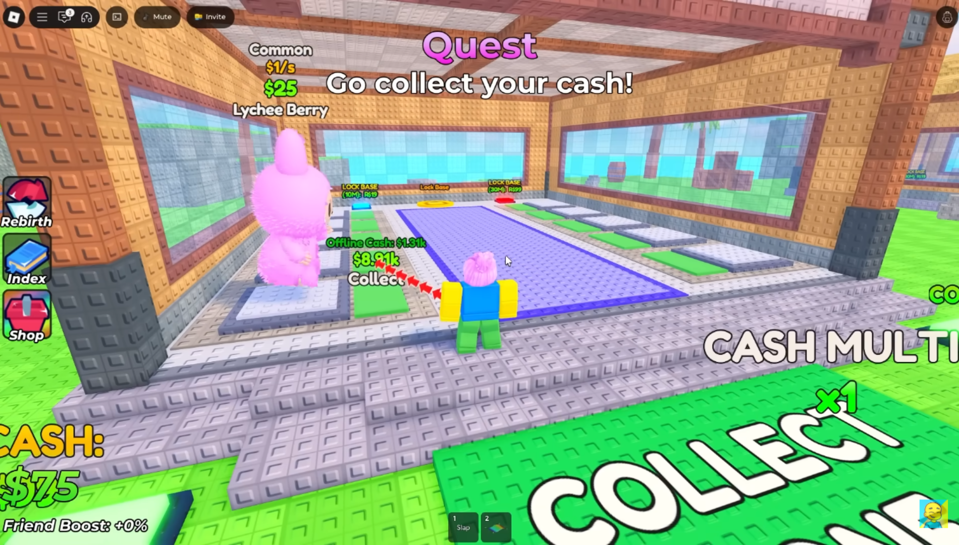 Place the Labubus on your base and start collecting cash (Image via buy me a birkin | Roblox)