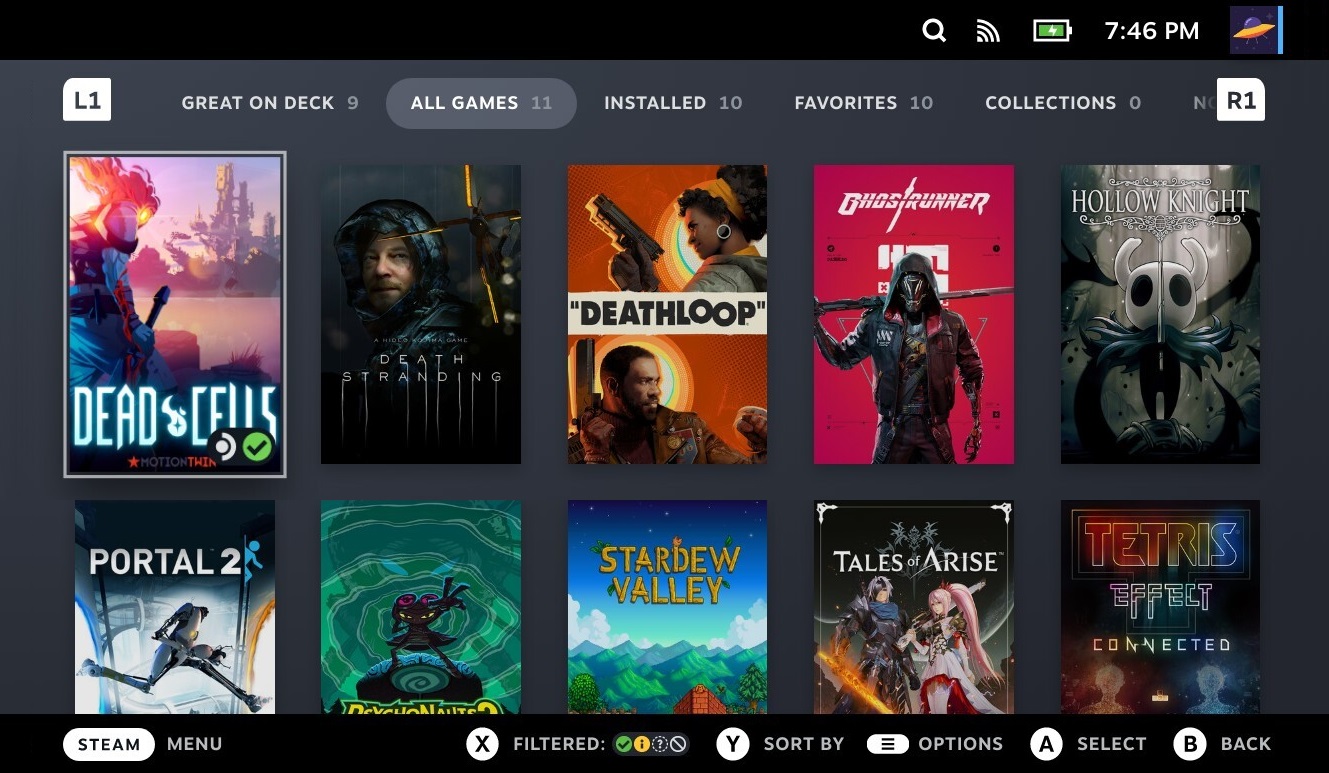 Picture of the SteamOS mainscreen