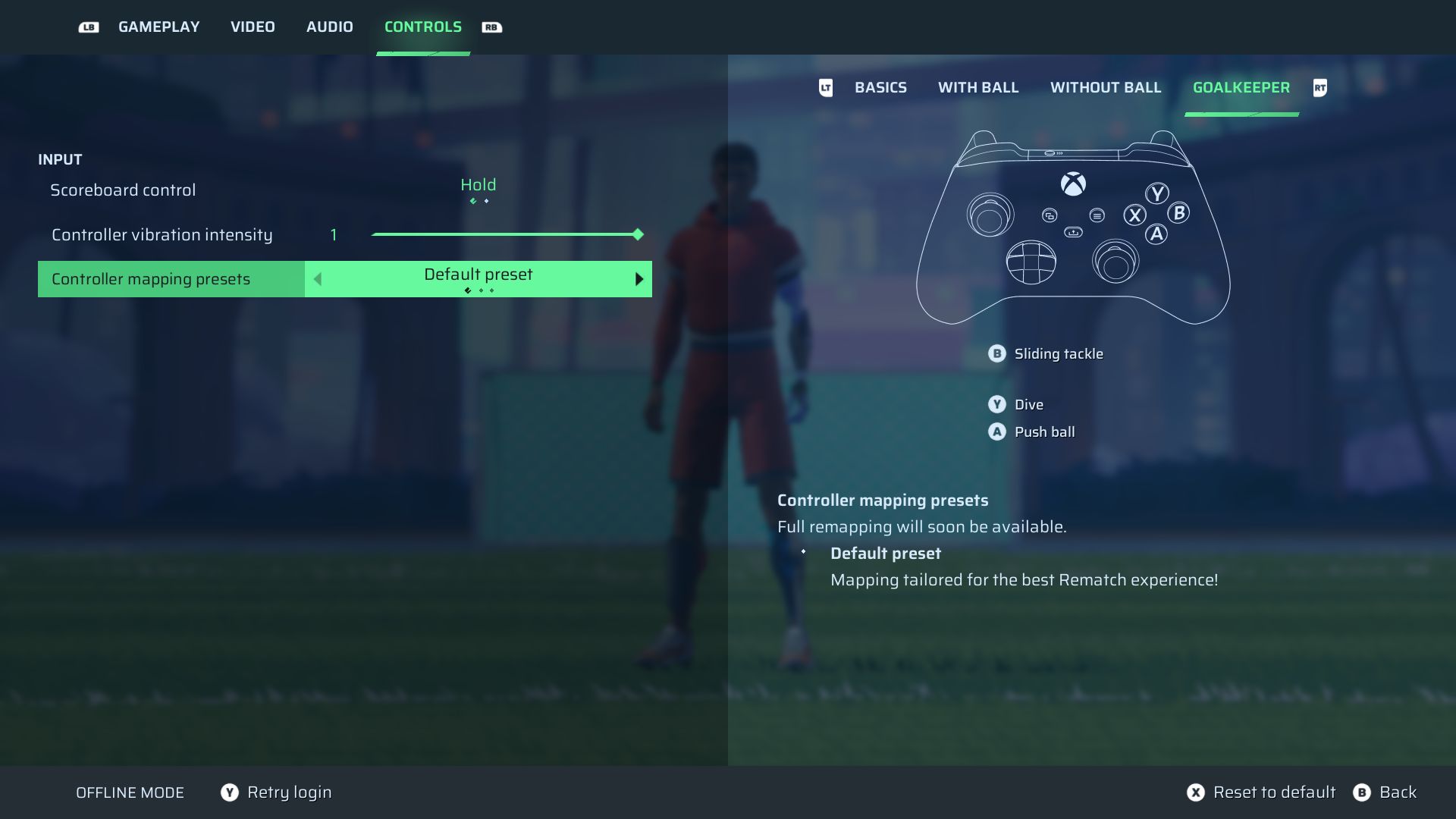 Goalkeeper console rematch