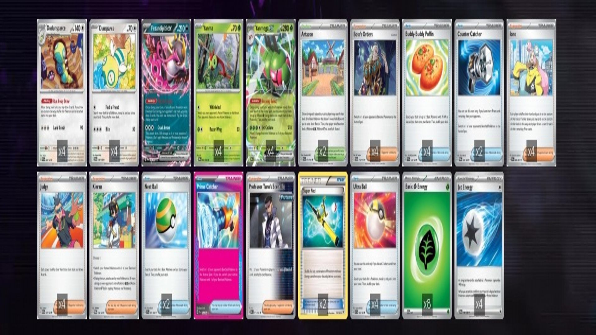 Yanmega ex decklist (Image via TPC)
