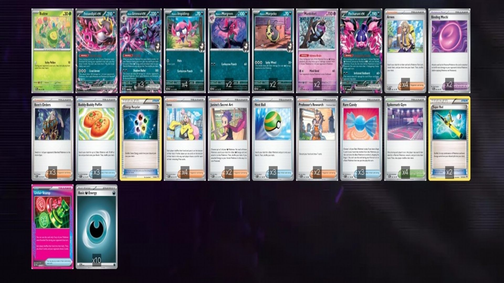 Marnie's Morpeko decklist (Image via TPC)
