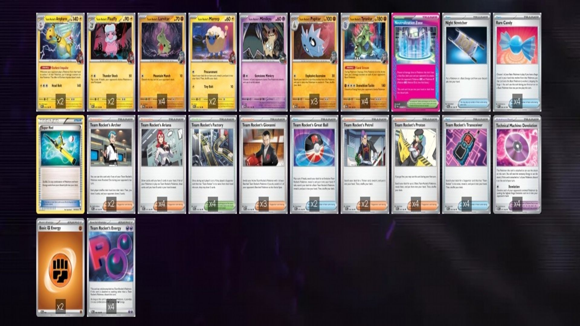 Team Rocket's Ampharos decklist (Image via TPC)