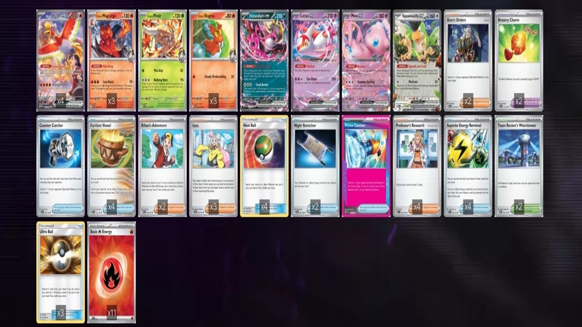 Ethan's Ho-oh ex decklist (Image via TPC)