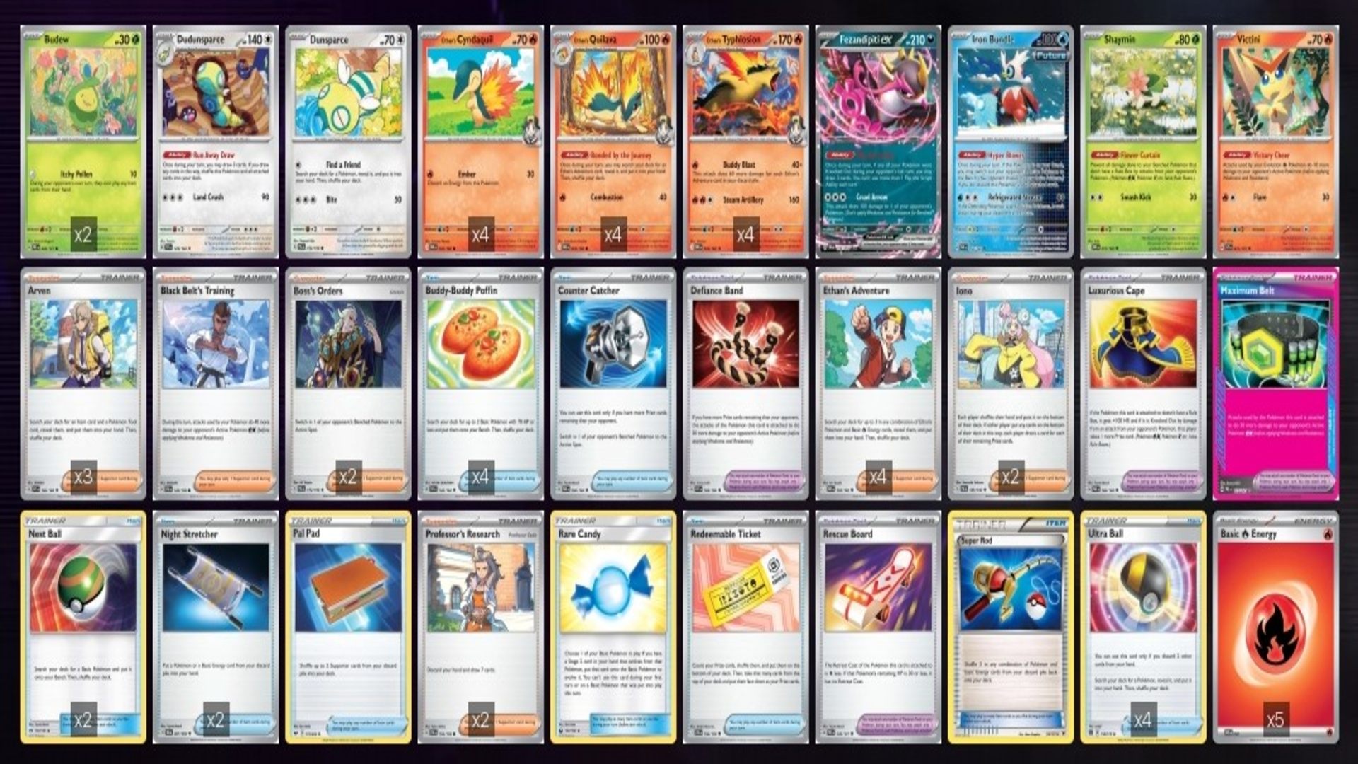 Ethan's Typhlosion decklist (Image via TPC)