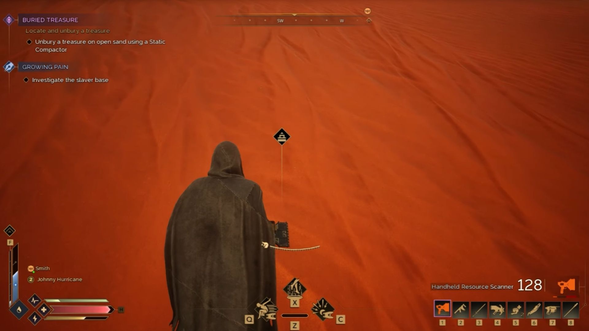 The Handheld Resource Scanner will guide you to the treasure (Source: Funcom, @GamersHeroes/YouTube)