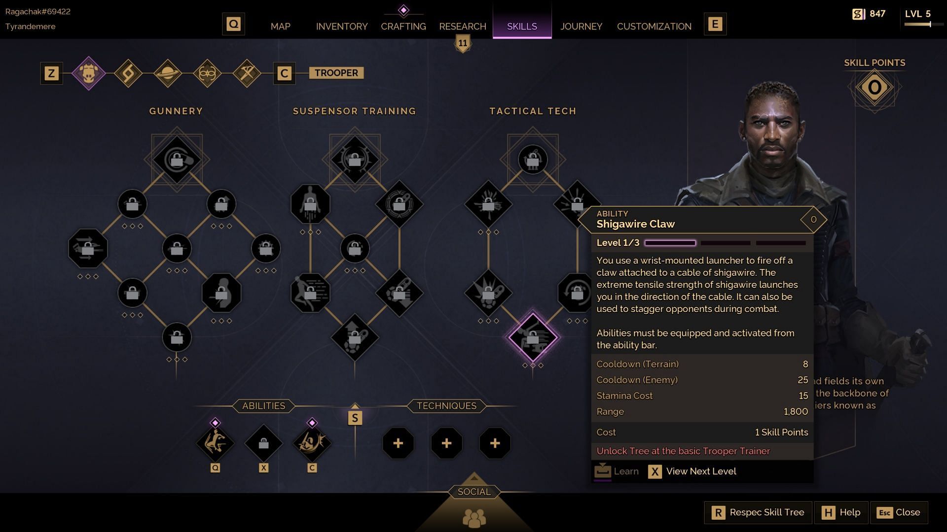 There are six skill trees to invest points into (Source: Funcom)