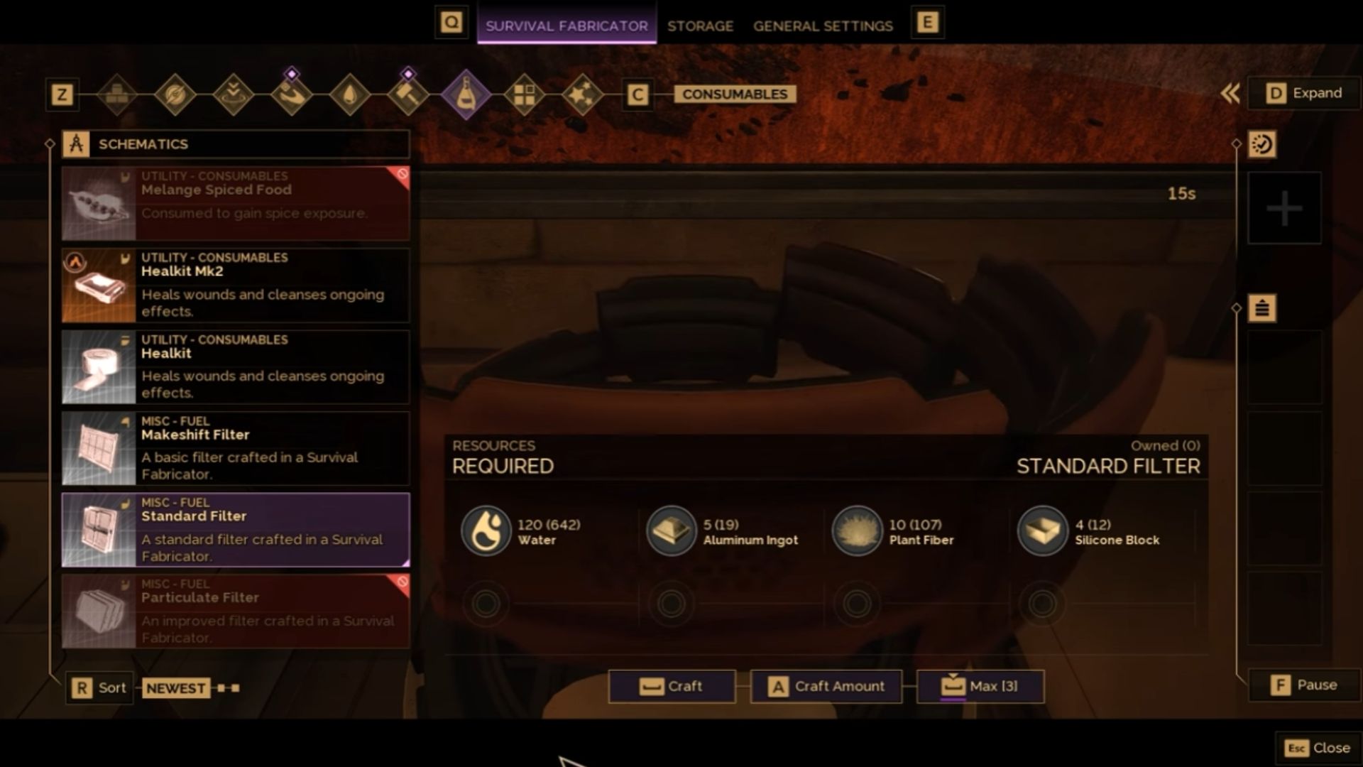 How To Craft Standard Filter in Dune Awakening