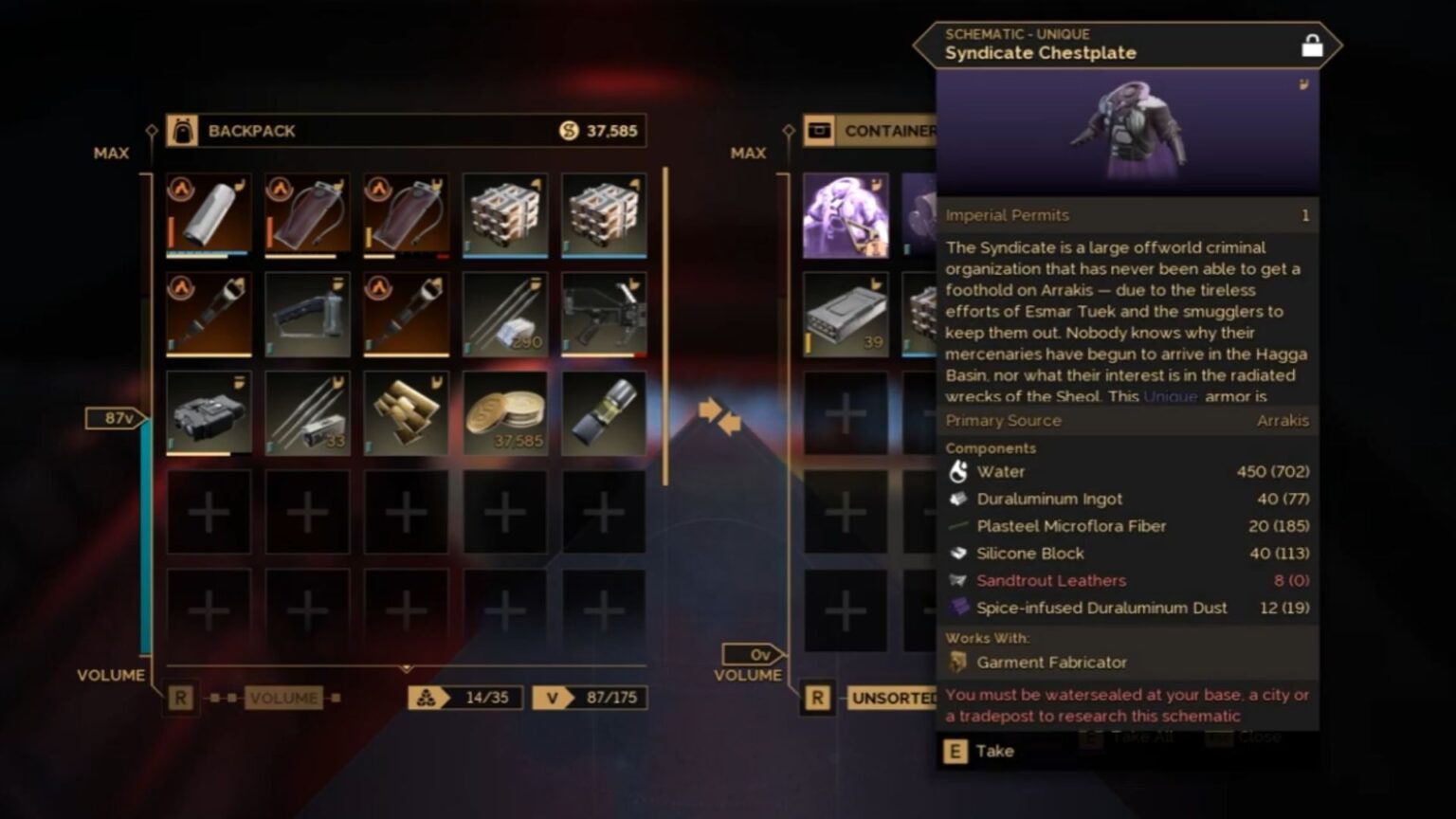 How To Get Syndicate Chestplate Schematic in Dune Awakening Deltia's
