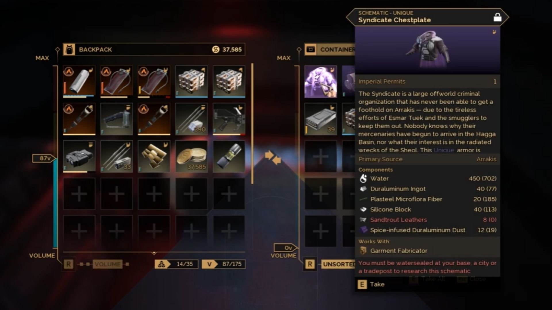 Loot the container (Source: Funcom, @HeRo2u2/YouTube)