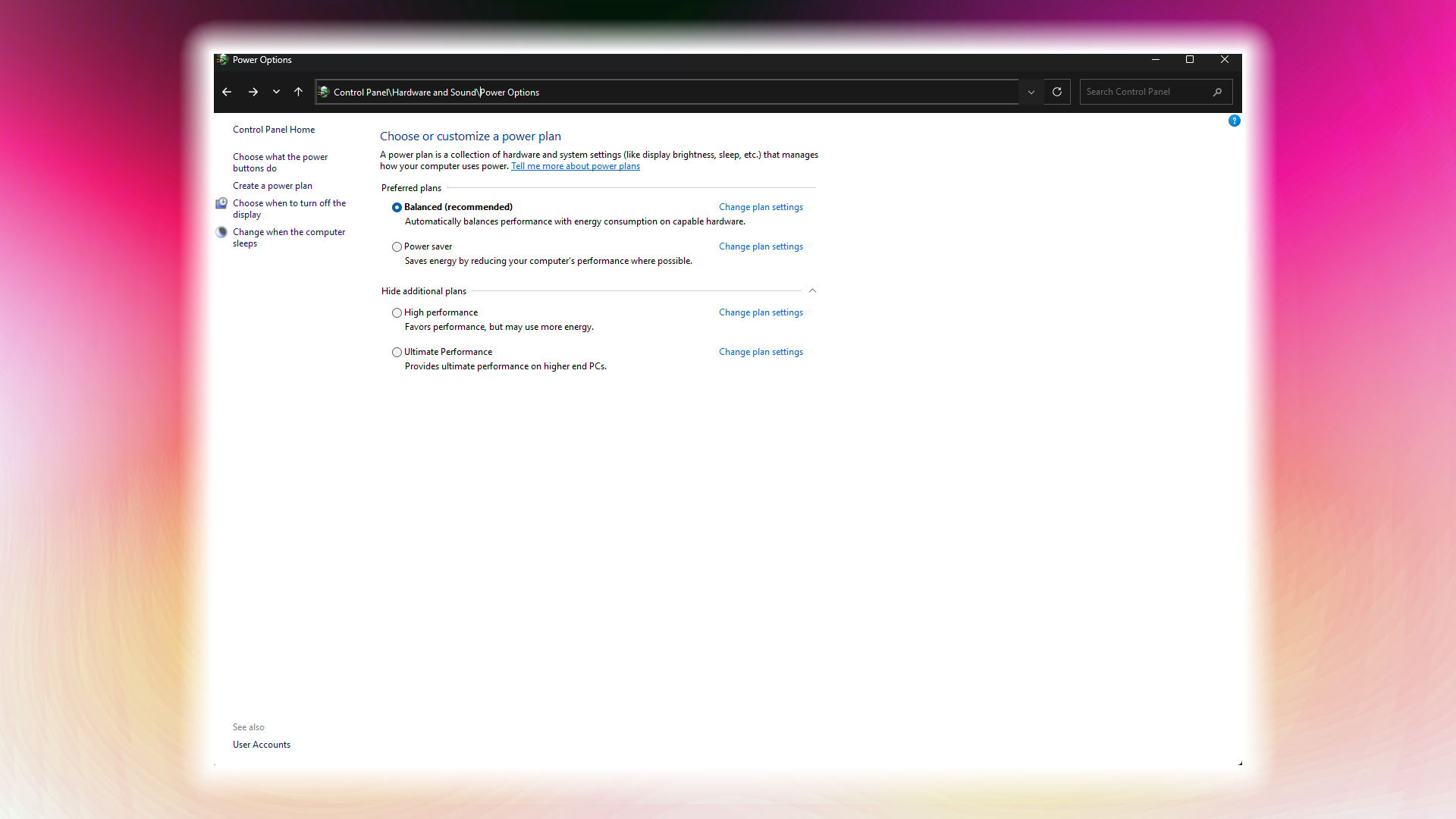 Image showing that "Settings that are unavailable option" is missing on Windows 11 24H2