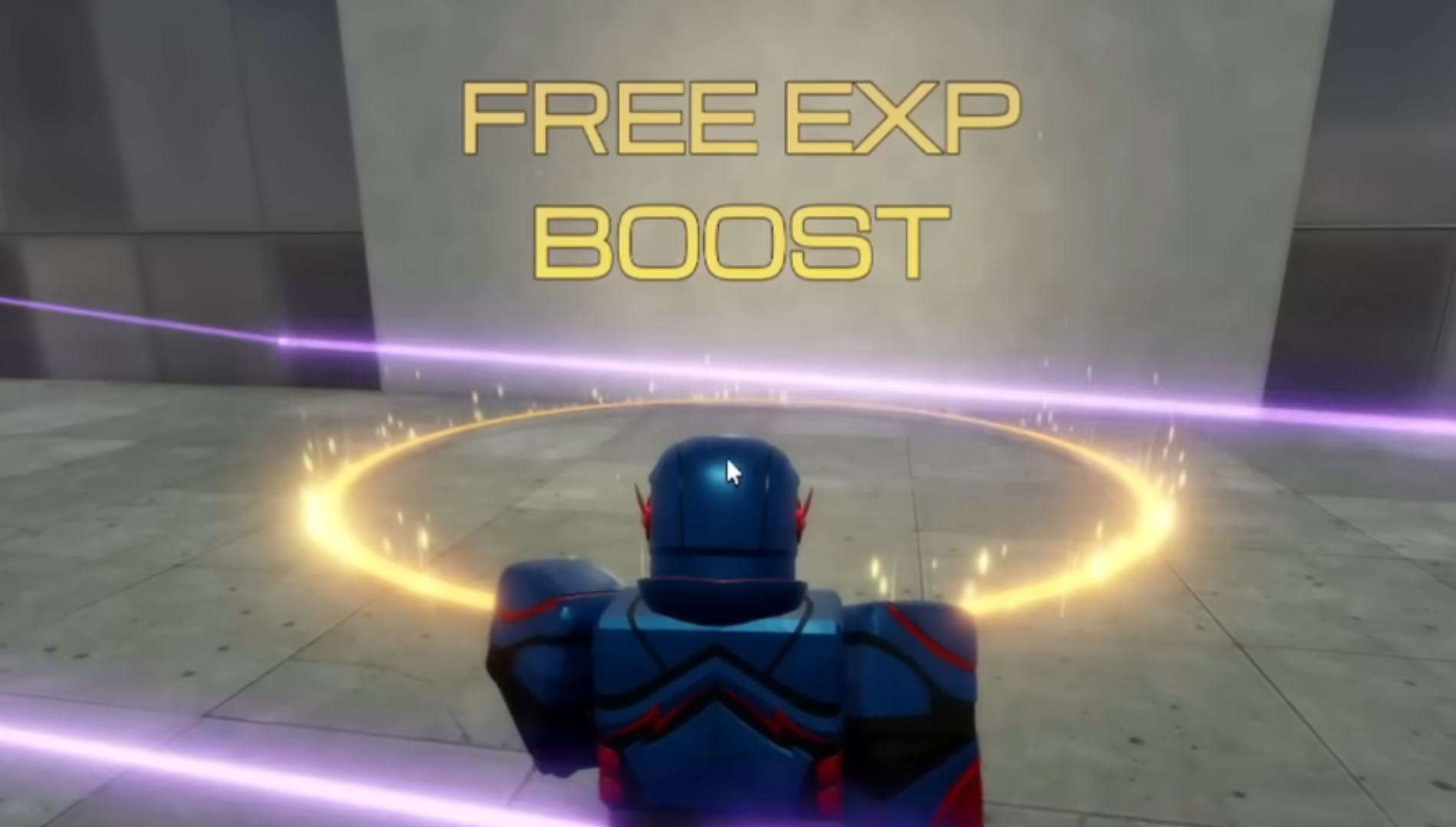 Walk over to the section marked as "Free EXP Boost" (Image via Varis Studios | Roblox)