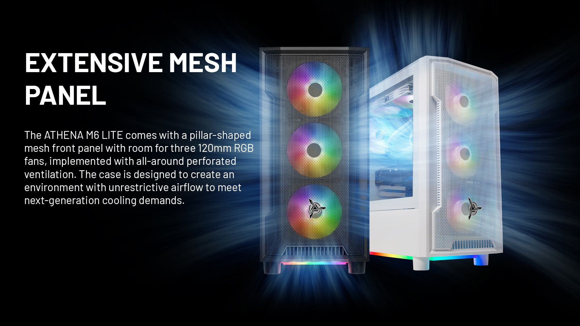 Skytech Gaming PC features Mesh Panel for better cooling (Image via Skytech | Newegg)