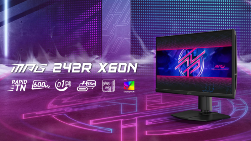 MSI MPG 242R X60N features a 600Hz refresh rate (Image via MSI)