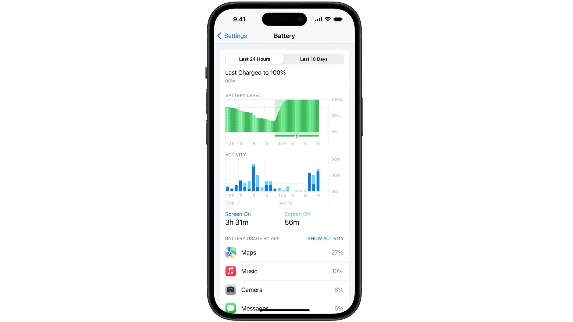 Picture of iOS battery management
