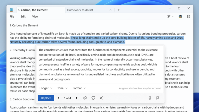 New AI "Write" feature may come to Microsoft Notepad (Image via Microsoft)