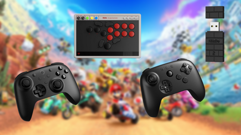 Will 8BitDo controllers work on Nintendo Switch 2? (Image via 8BitDo | Nintendo | Amazon | Deltia's Gaming)