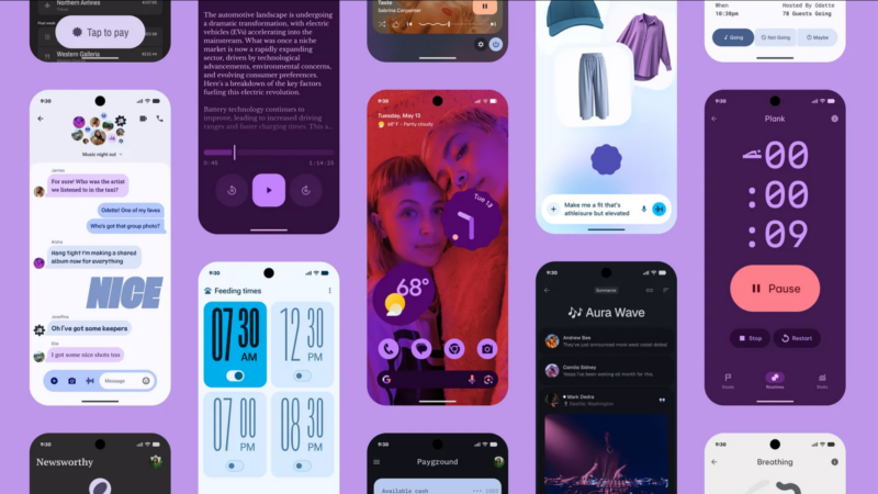 Material 3 Expressive UI changes featured in Google apps (Image via Google)