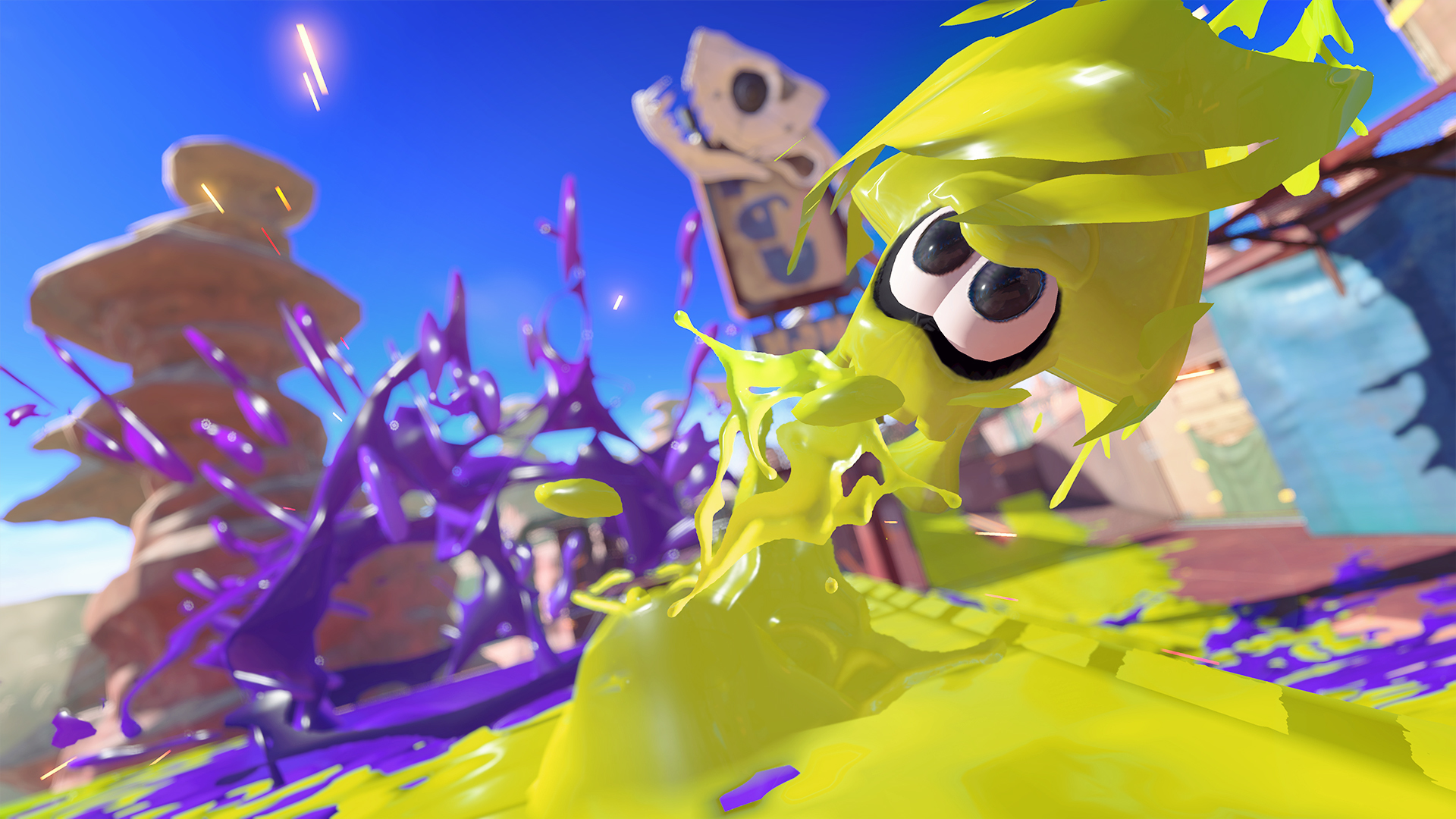 An Inkling performing a Squid Roll (Image via Splatoon 3 | Nintendo)