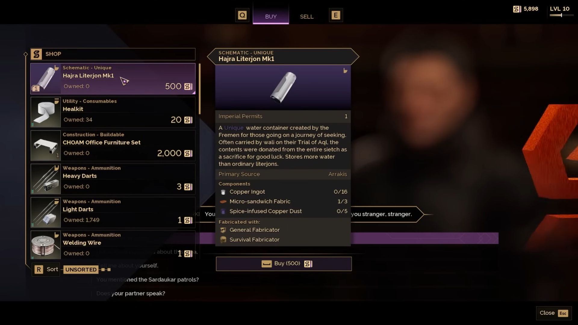 Imperial Permit Dune Awakening Crafting