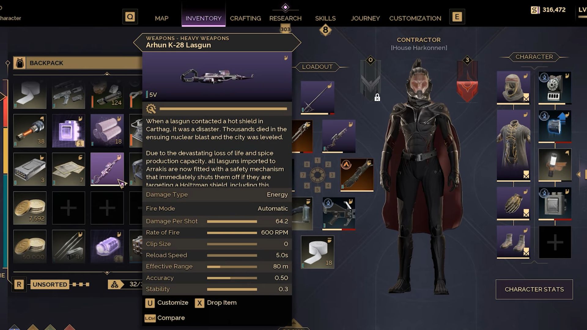 Dune Awakening Lasun Arhun K-28 Stats