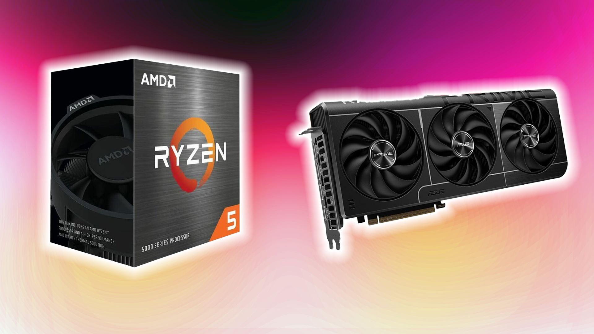 Ryzen 5 5600 and AMD RX 9070. (Image via Amazon)