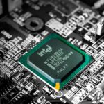 Picture of Intel's chipset on motherboard