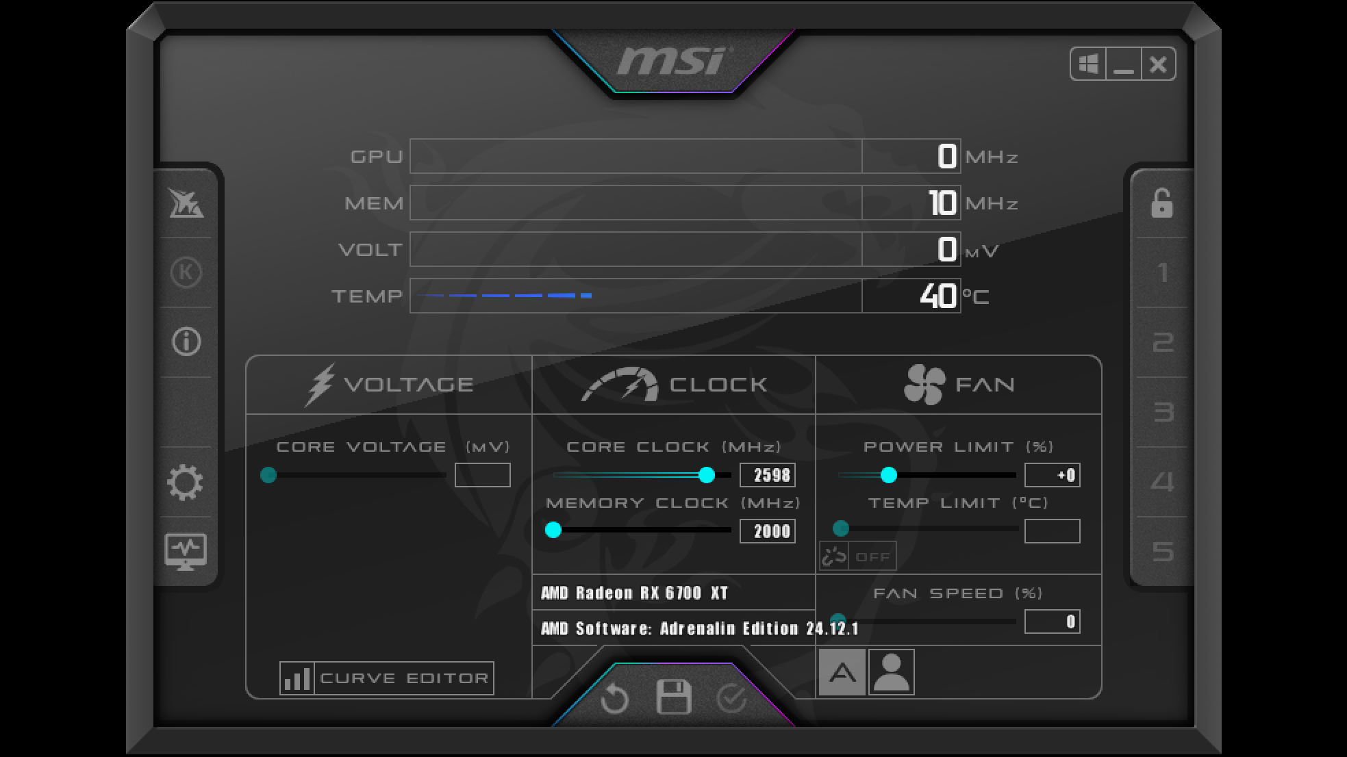 Picture of MSI Afterburner
