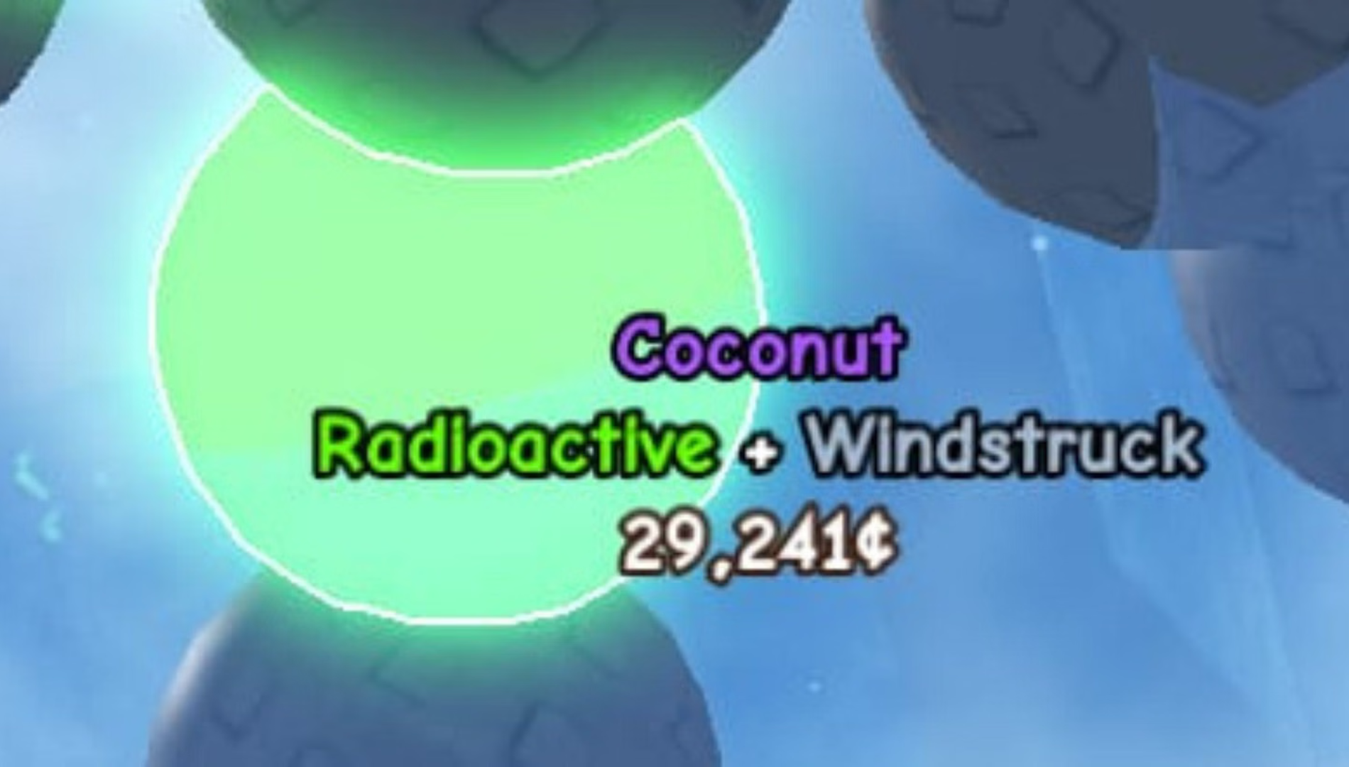 Radioactive Mutation gives your crop a green glowy appearance (Image via The Garden Game | Roblox)