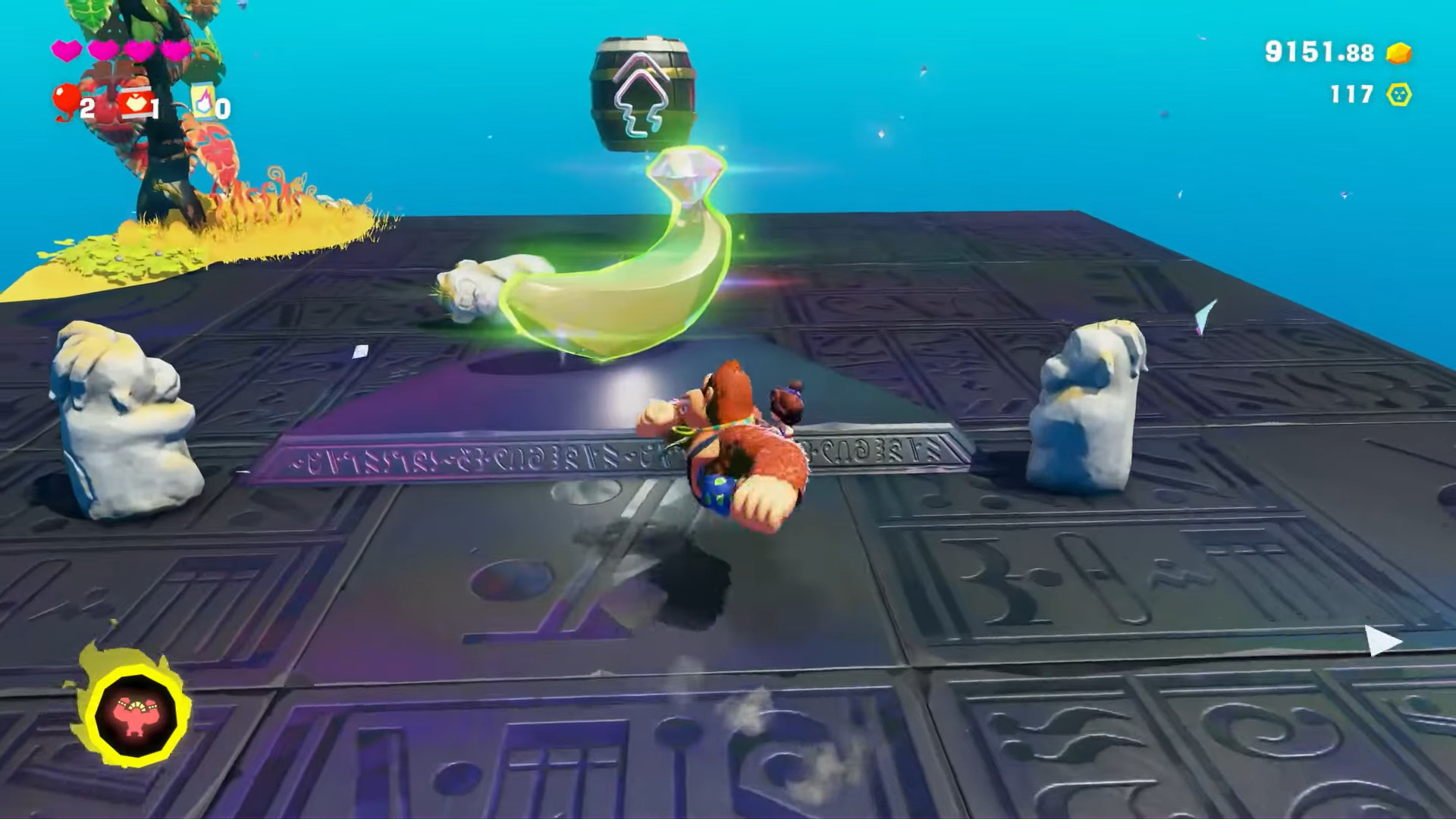 At the End of Roof Road Banandium Gem (Image via Nintendo | @MonFacts/YouTube)
