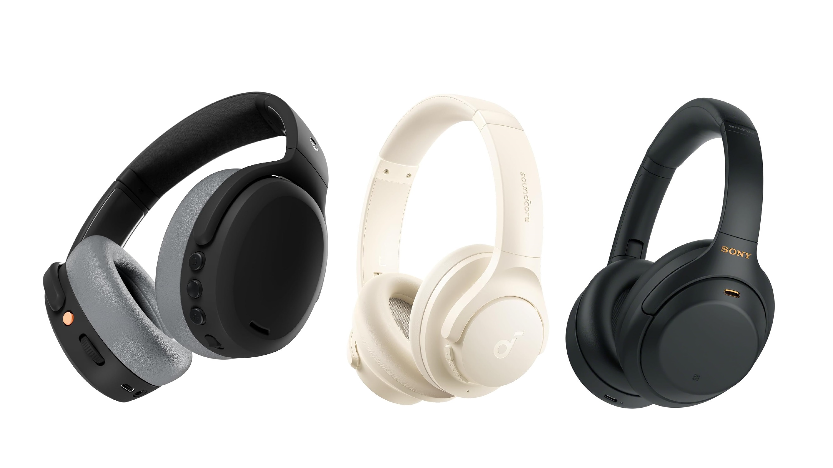 Picture of a bunch of noise-cancellation headphones