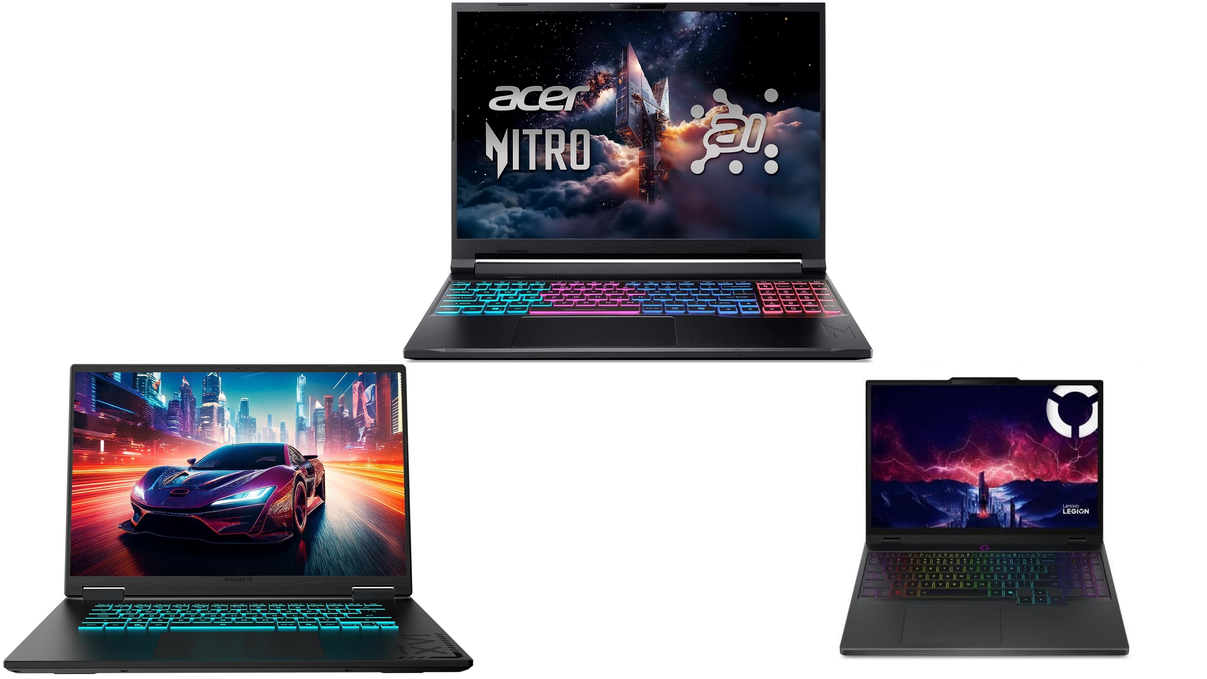 Picture of a collection of budget RTX 5060 laptops