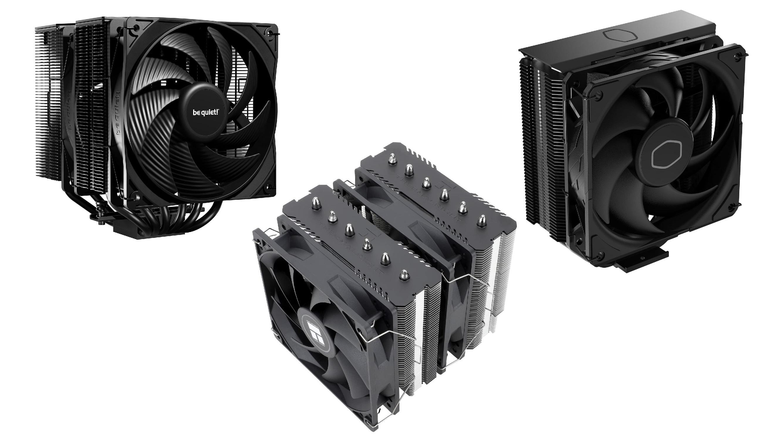 Picture of a collection of air coolers for CPUs