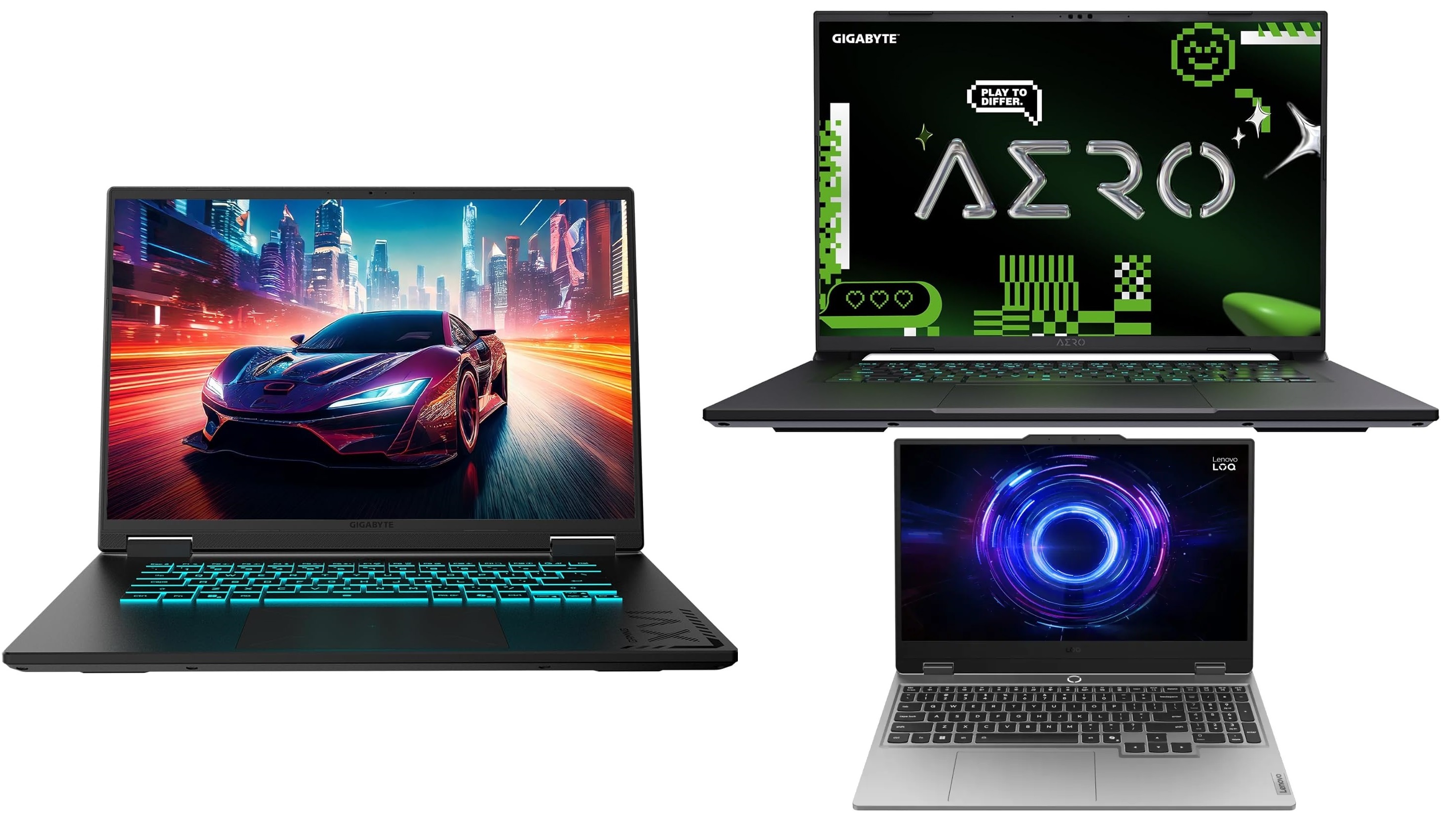 Picture of a collection of RTX 5050 laptops