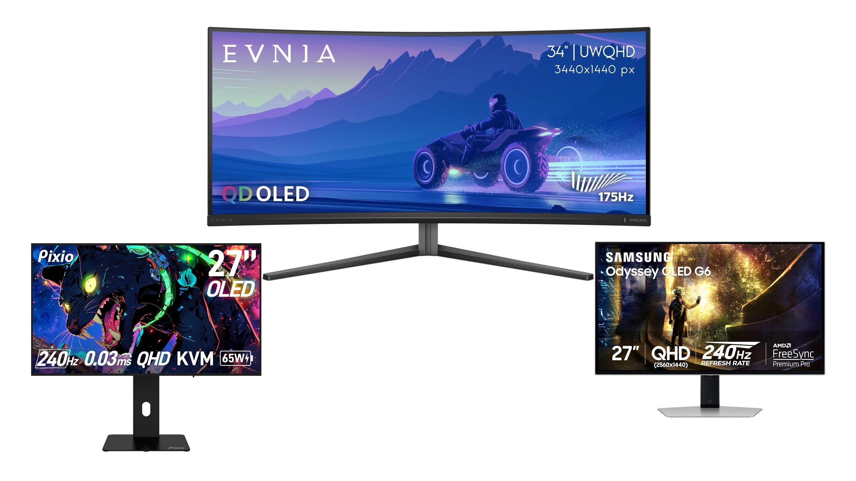 Picture of a collection of OLED monitors