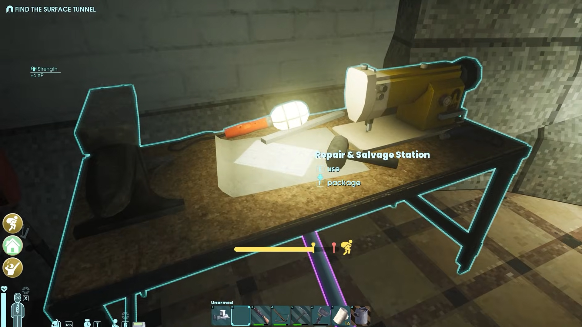 Salvaging certain resources at the Repair and Salvage Station provides Leather Scraps