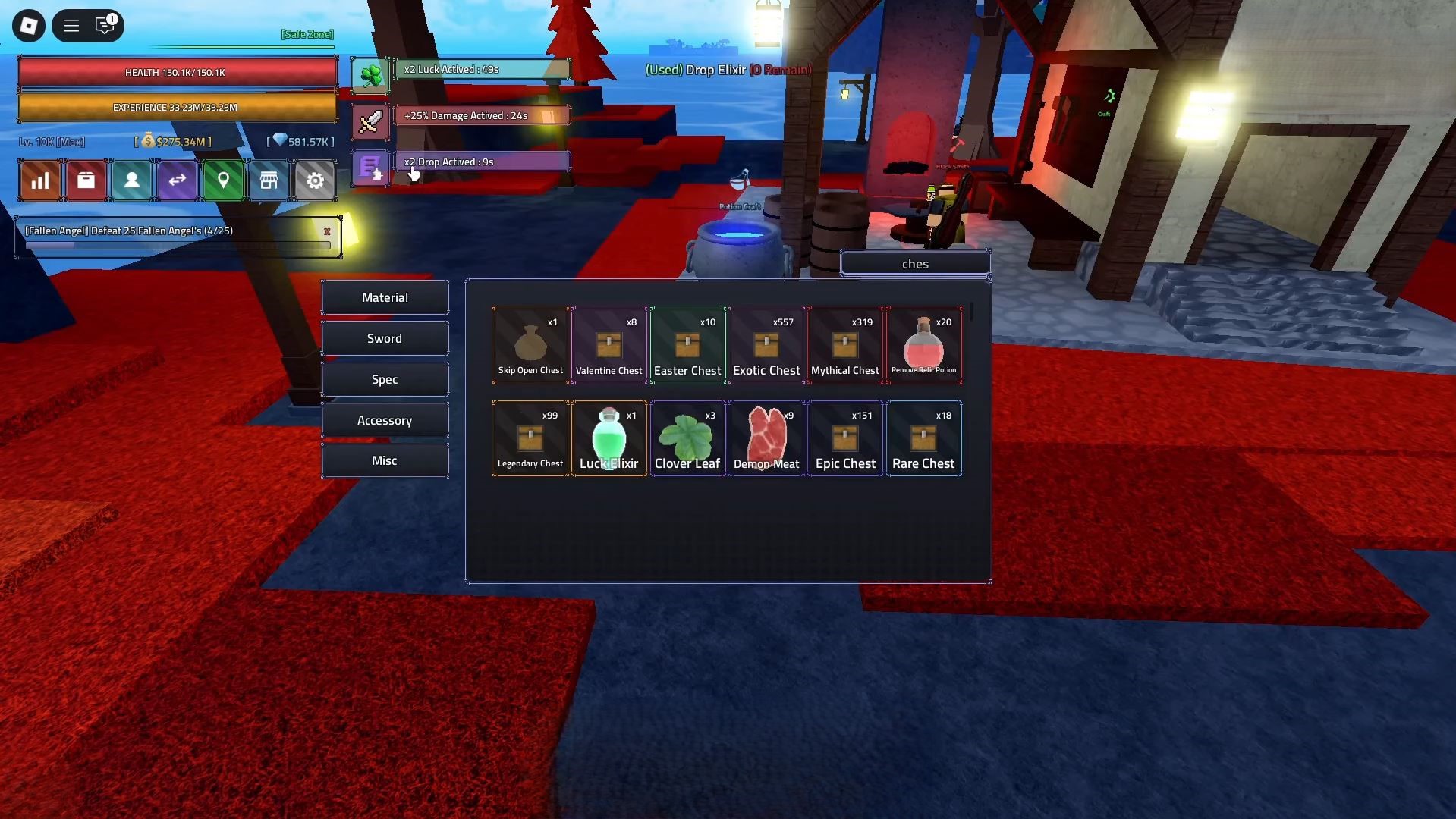 Activated potions (Image via Roblox)