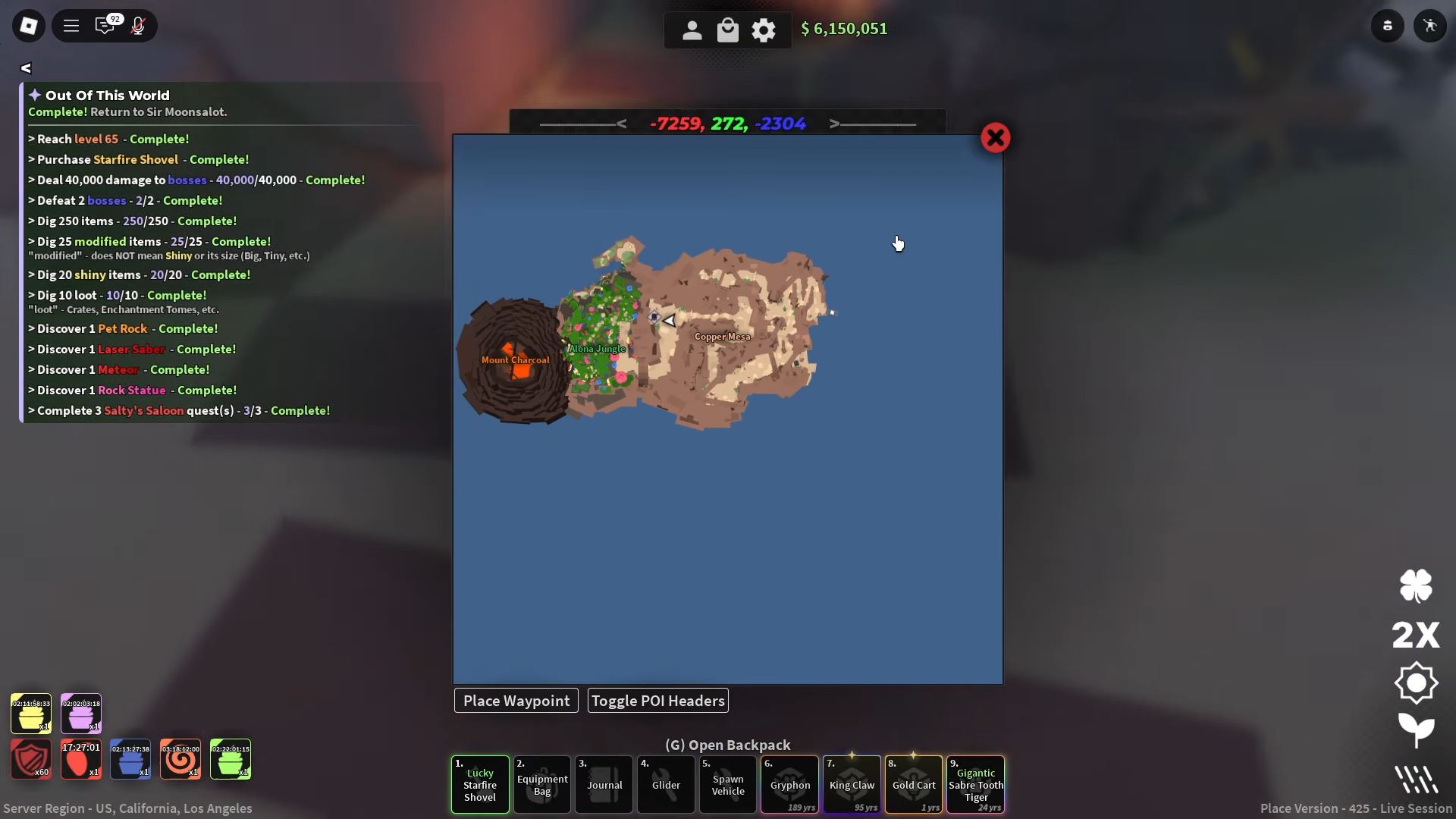 All Moon Questline Objectives (Image via Roblox)