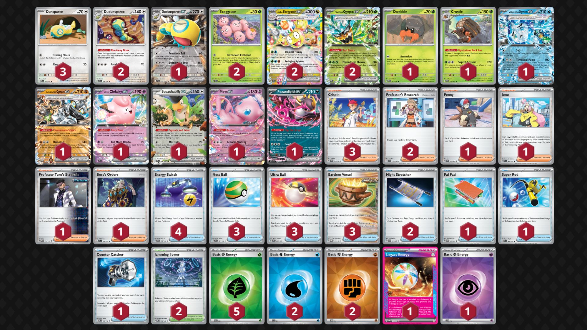 Alolan Exeggutor ex decklist (Image via TPC)