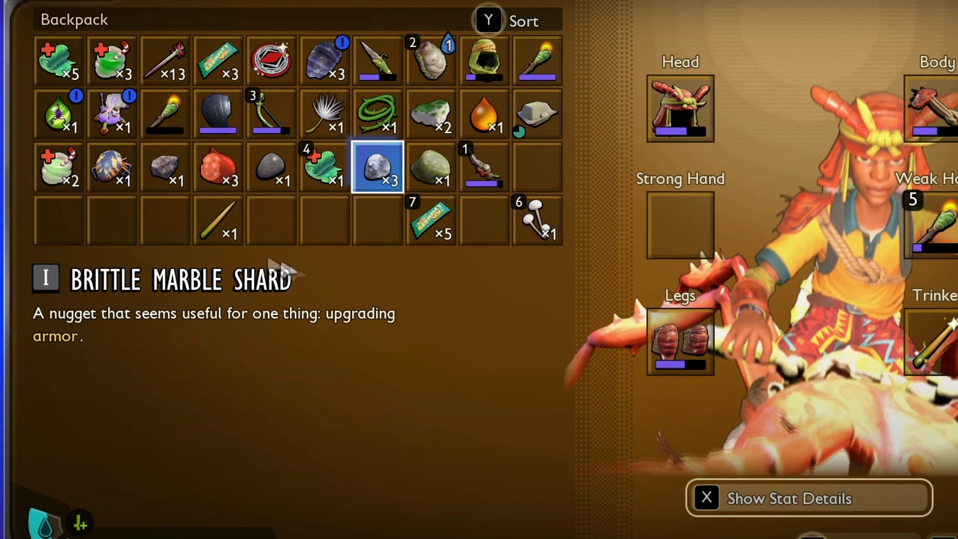 Brittle Marble Shard in your inventory