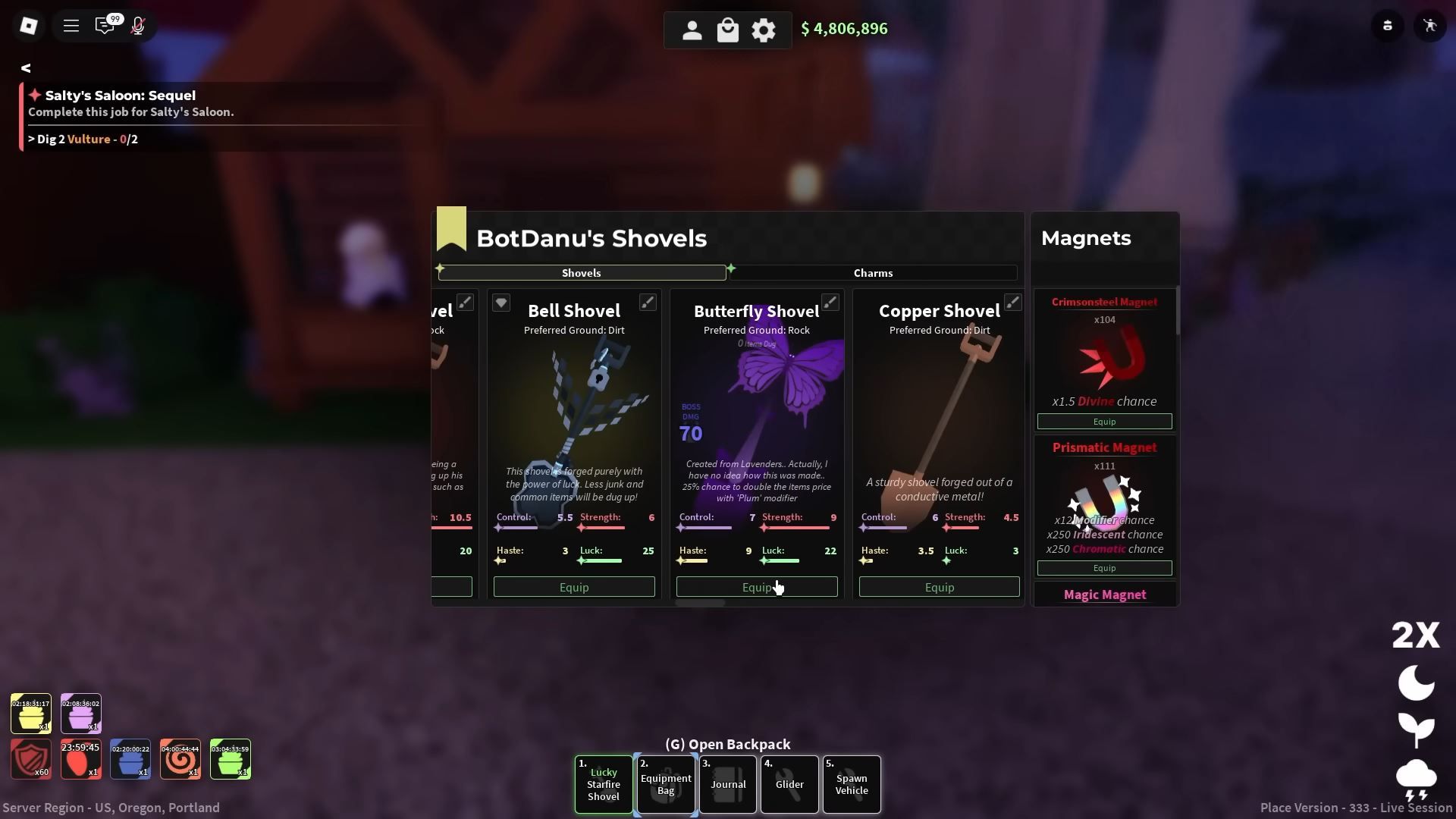 Butterfly Shovel in Inventory (Image via Roblox)