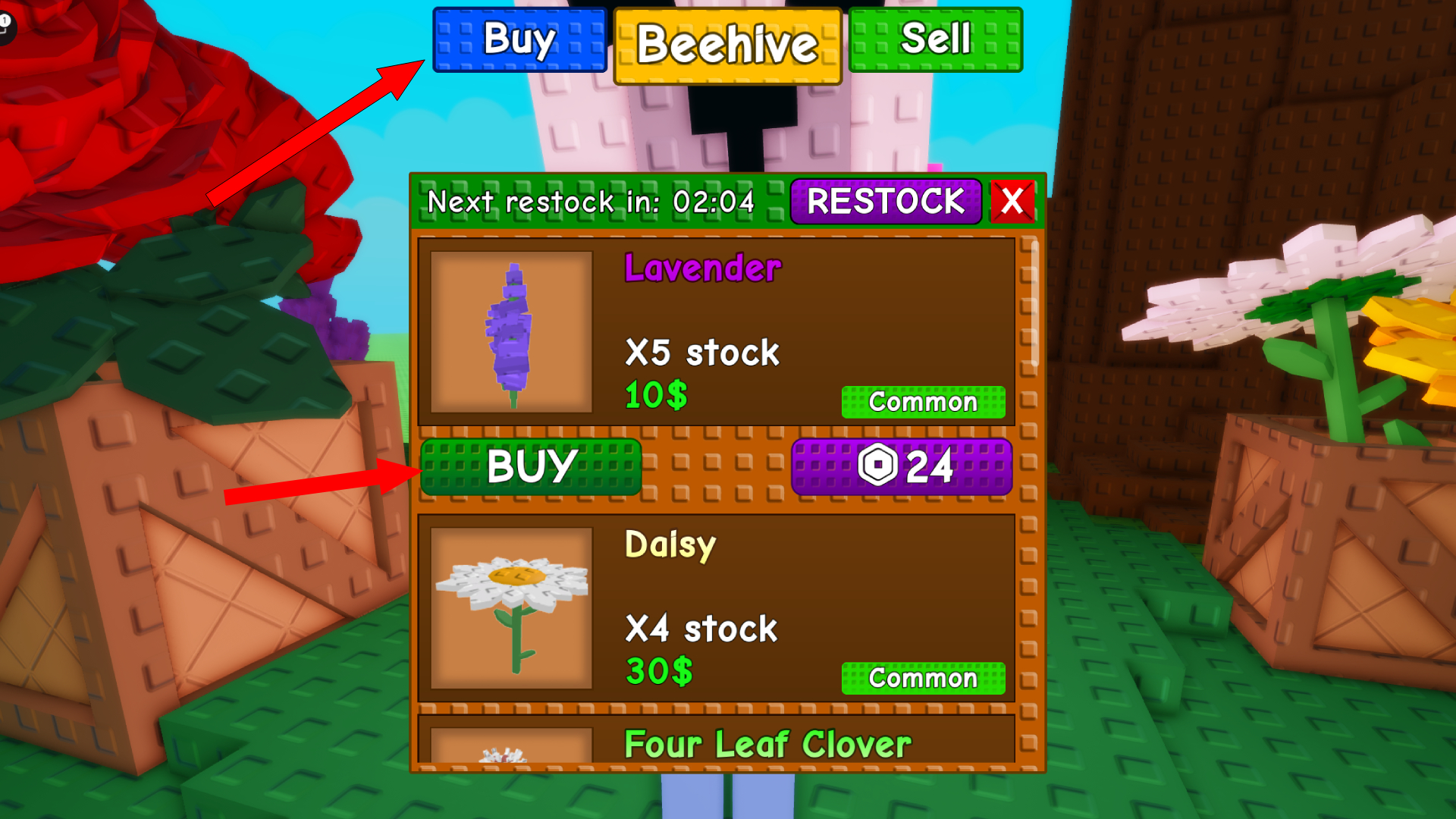 Buying Flowers at the Shop (Image via Roblox Corporation)