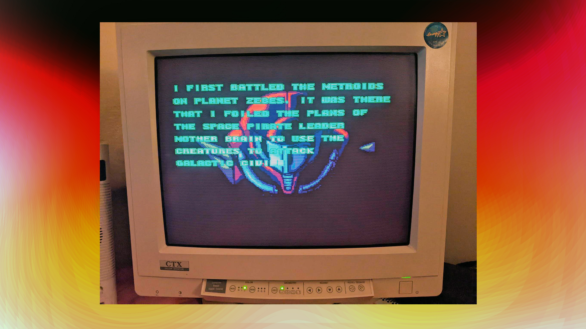 An image showing a 120 Hz CRT monitor.