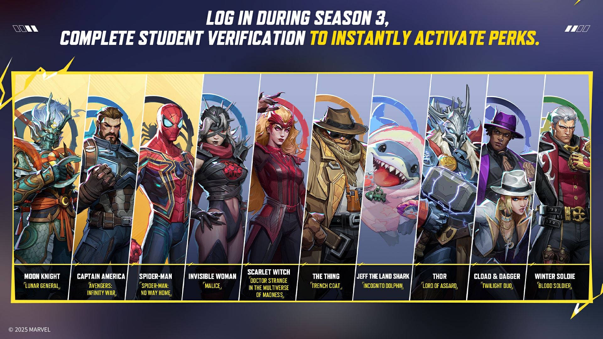 Complete List of Free Skins for College Perks in Marvel Rivals Season 3