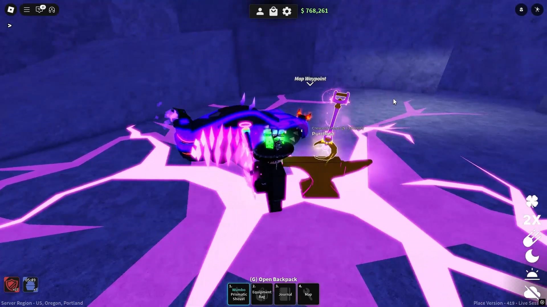 Crescent Shovel in Dig (Image via Roblox)