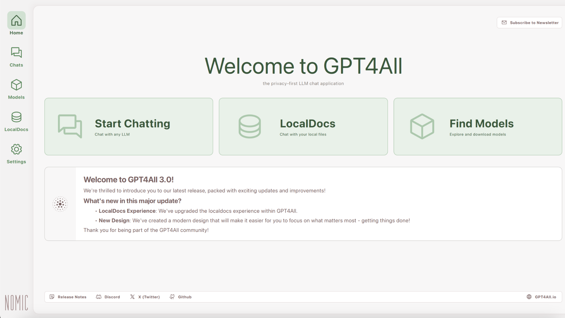 GPT4ALL is a good option to consider for native chat based AI